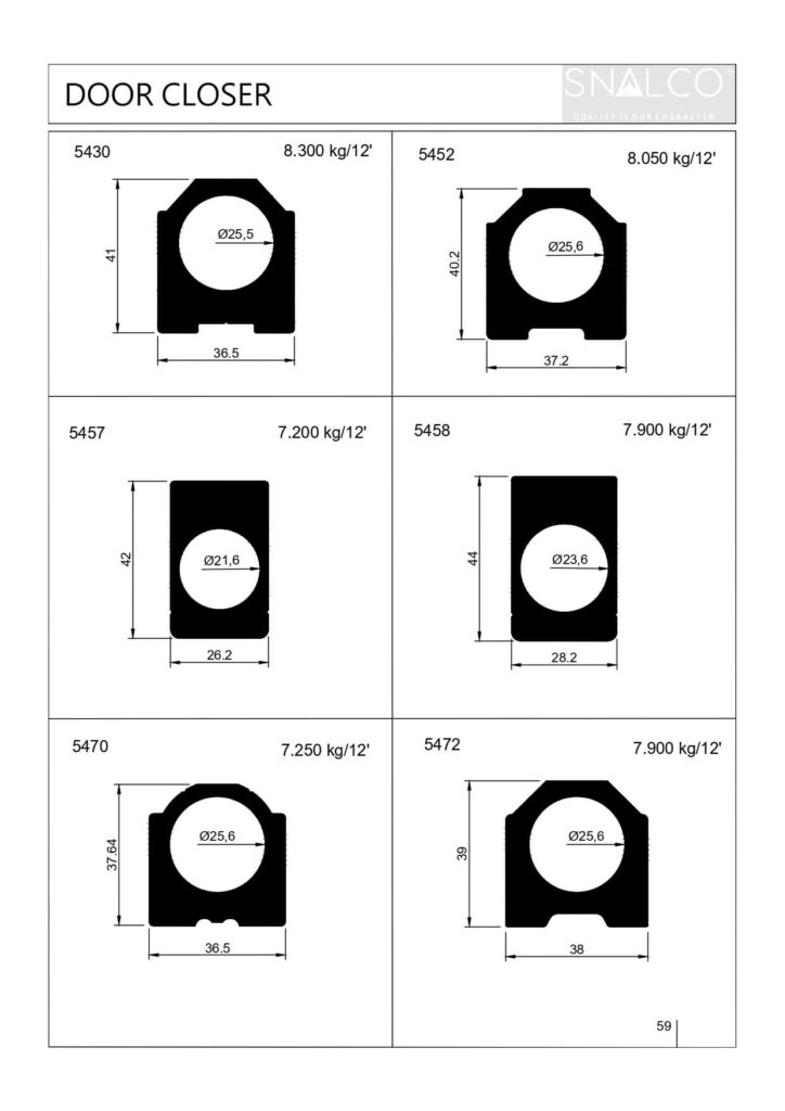 Door Closure Aluminium Extrusion Profiles