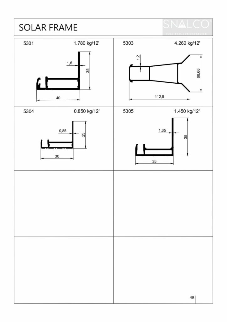 Solar Frame Aluminium Extrusion Profiles