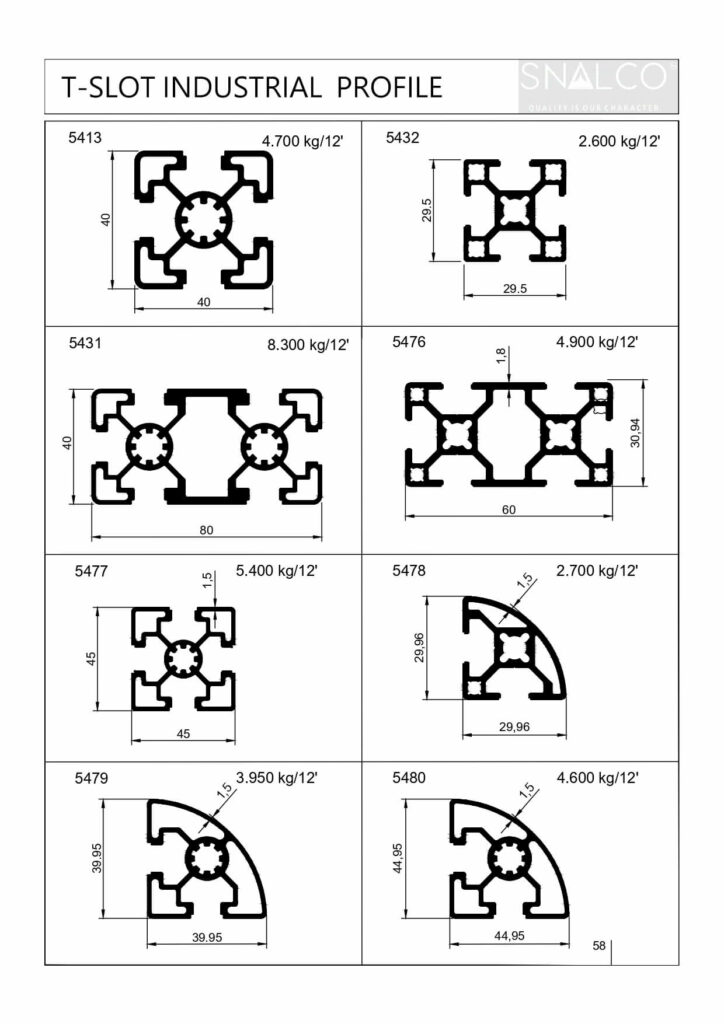 T Slot Aluminium Extrusion Profiles