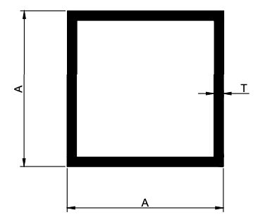 Square Tube Aluminium Extrusion Profile